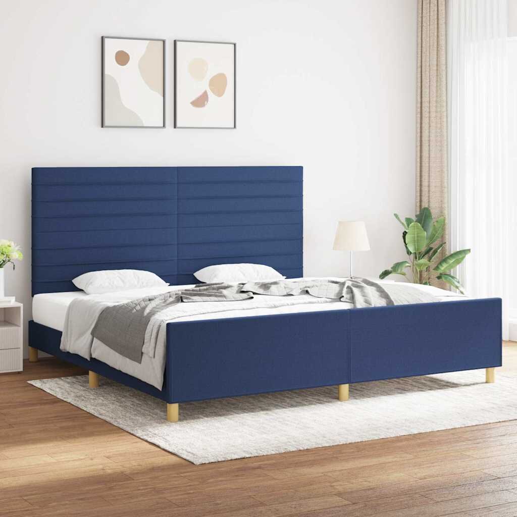 vidaXL Рамка за легло без матрак синя 200x200 см плат