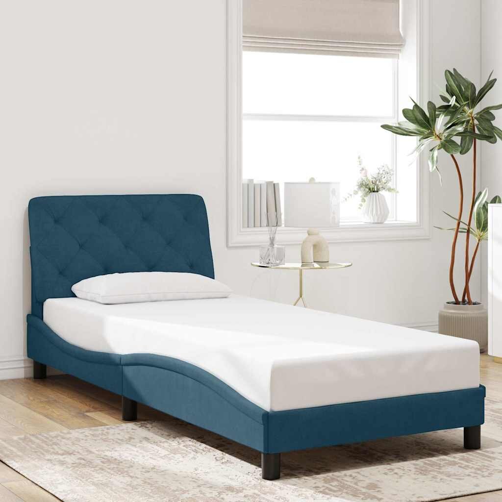 vidaXL Рамка за легло без матрак синя 80x200 см кадифе