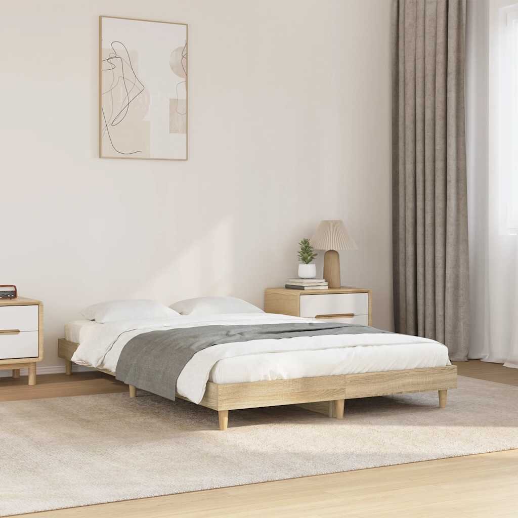 vidaXL Рамка за легло без матрак сонома дъб 120x200 см инженерно дърво