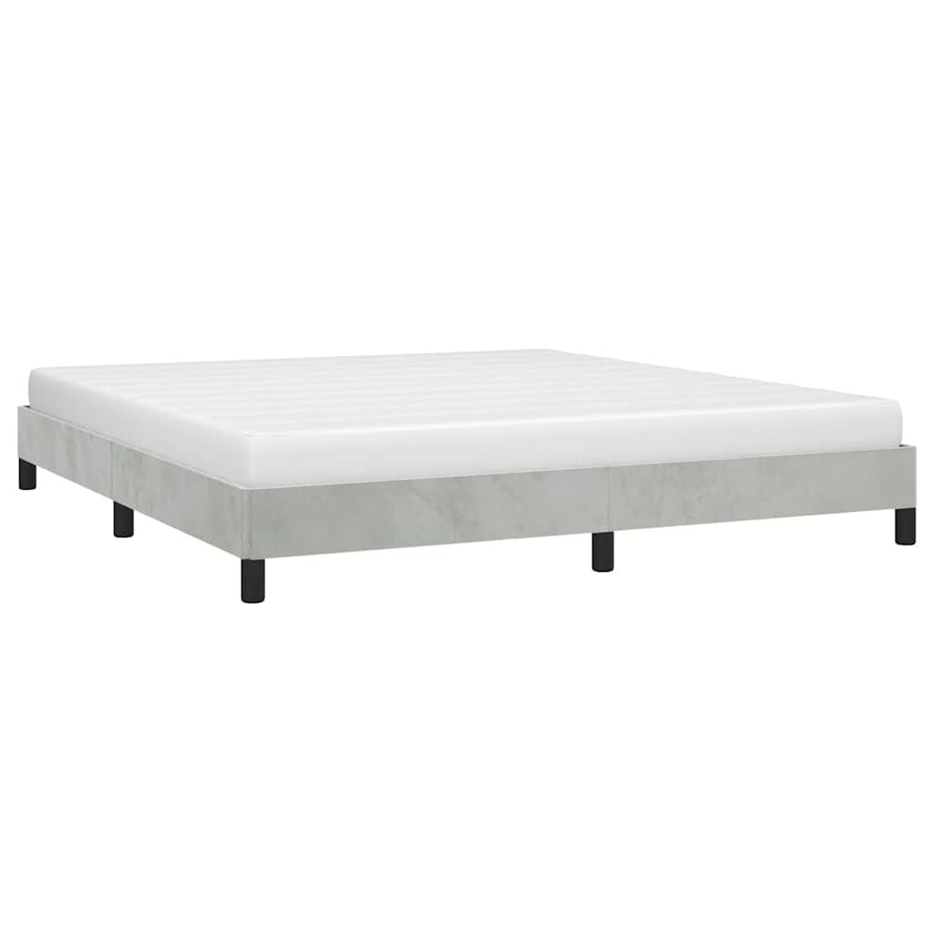 vidaXL Рамка за легло без матрак светло сива калифорнийско кадифено легло тип „king size“