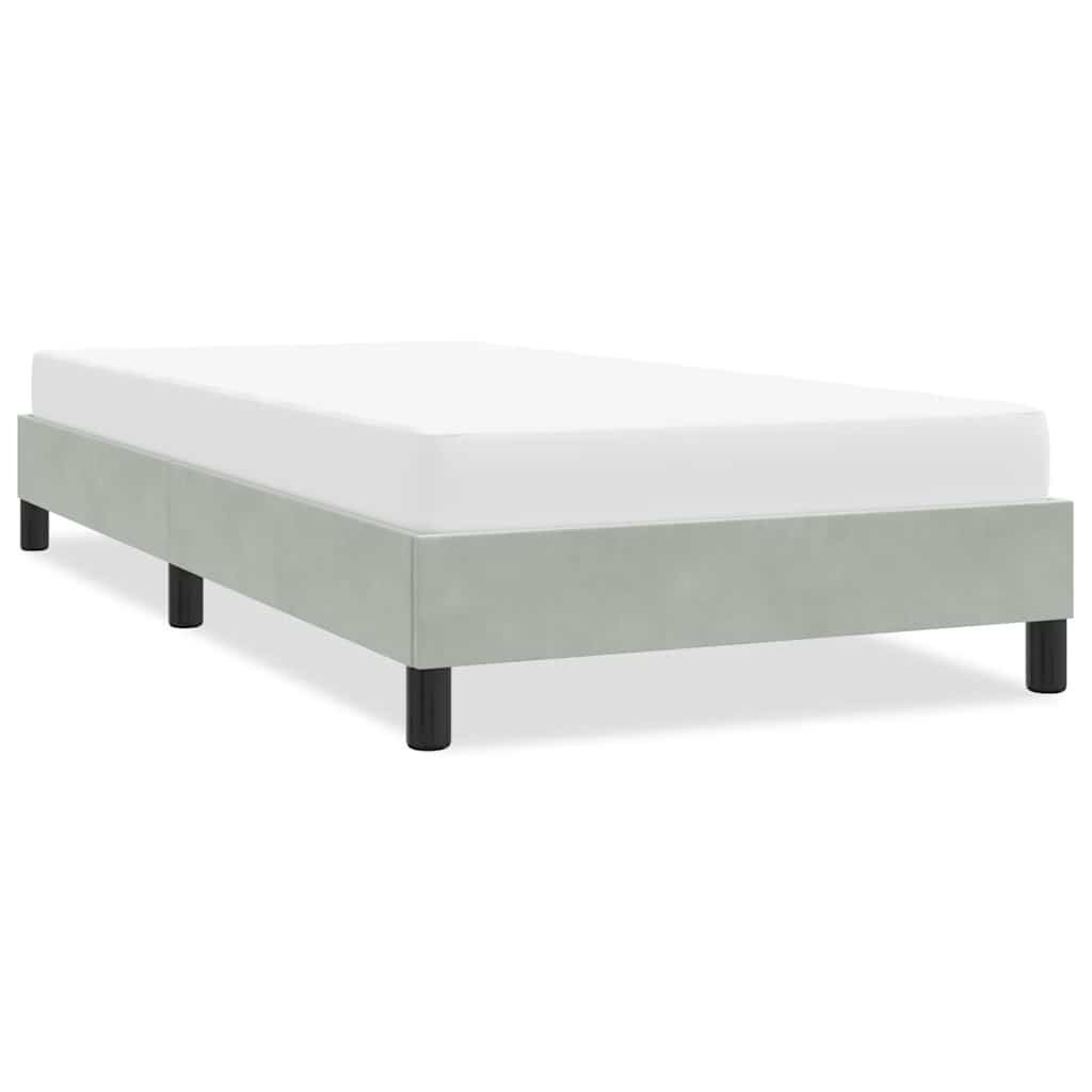 vidaXL Рамка за легло без матрак Светло сиво 100x220 cm Кадифе