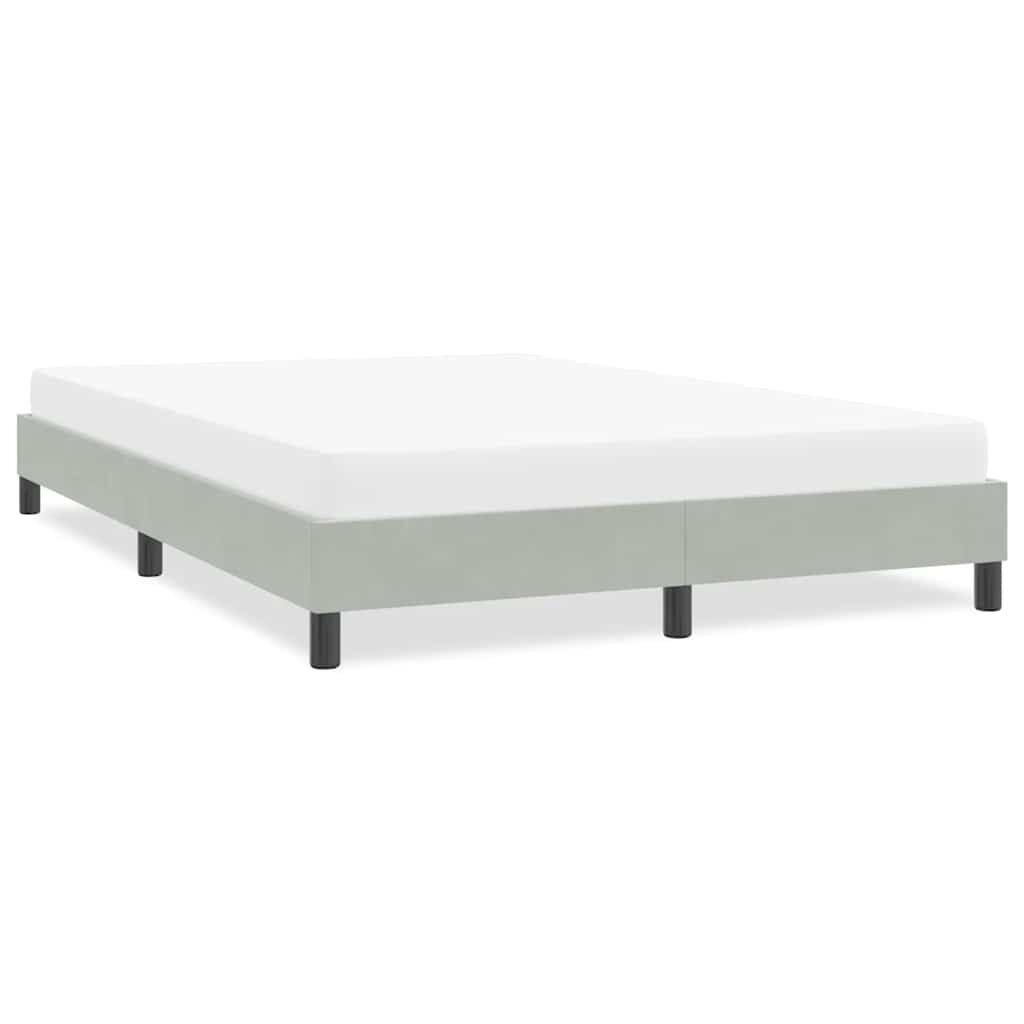 vidaXL Рамка за легло без матрак Светло сиво 140x220 cm Кадифе