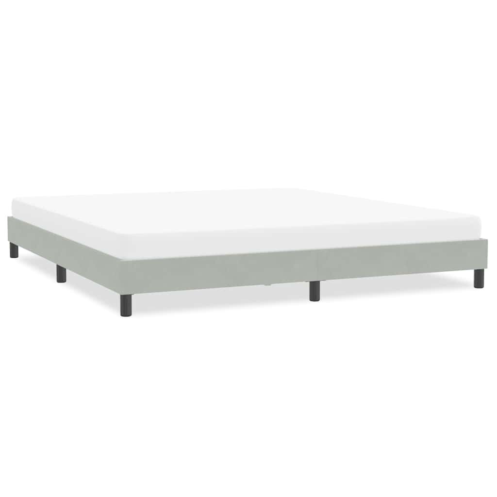 vidaXL Рамка за легло без матрак Светло сиво 200x220 cm Кадифе