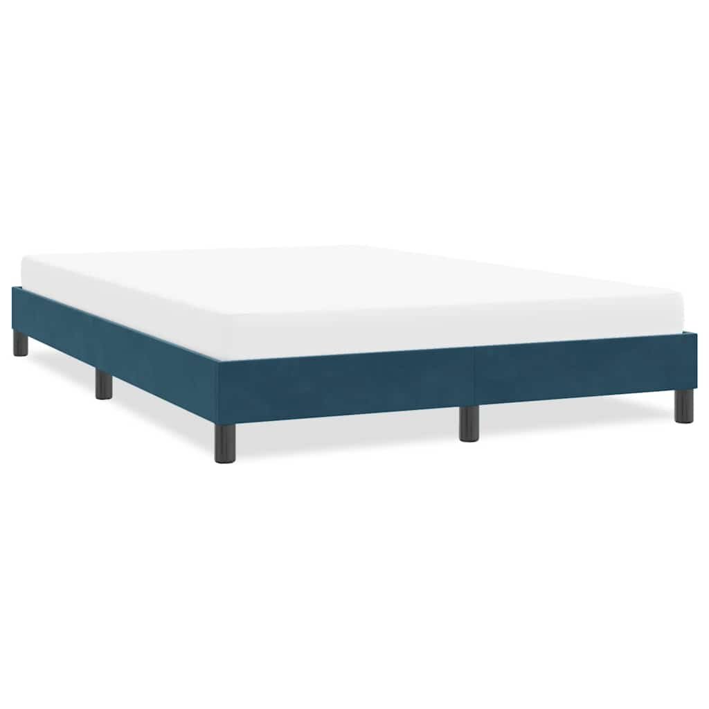 vidaXL Рамка за легло без матрак Тъмно синьо 140x210 cm Кадифе
