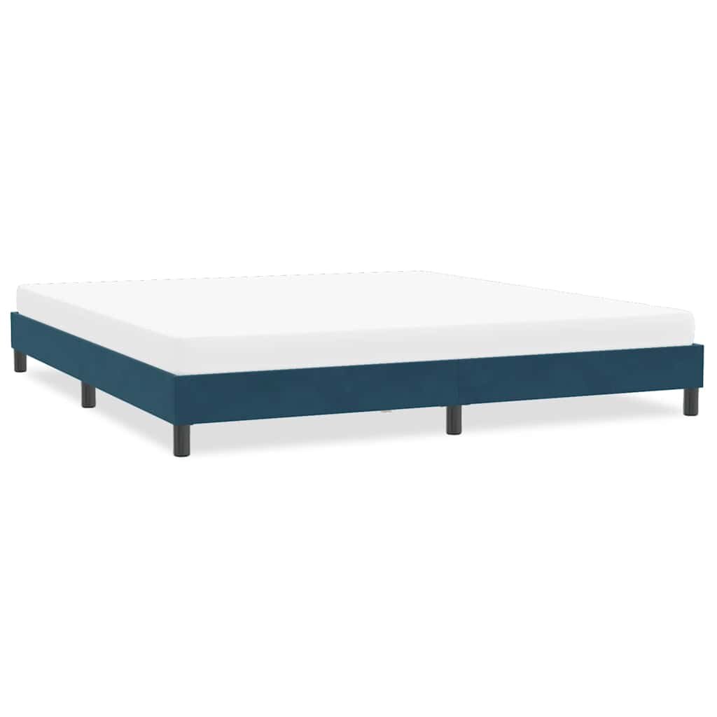 vidaXL Рамка за легло без матрак Тъмно синьо 200x210 cm Кадифе