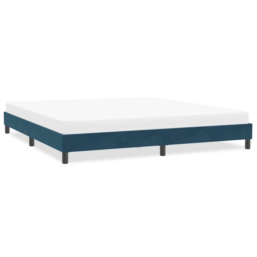 vidaXL Рамка за легло без матрак Тъмно синьо 200x220 cm Кадифе