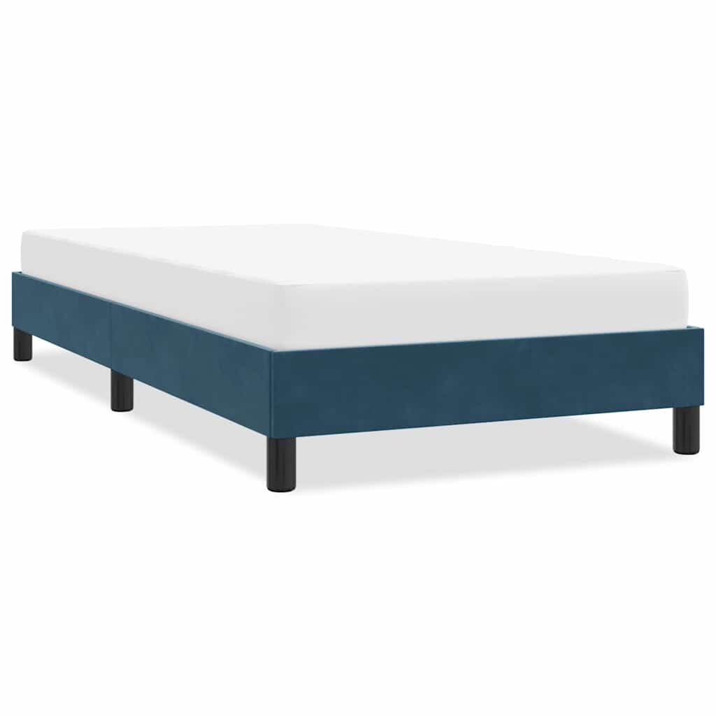 vidaXL Рамка за легло без матрак Тъмно синьо 90x210 cm Кадифе
