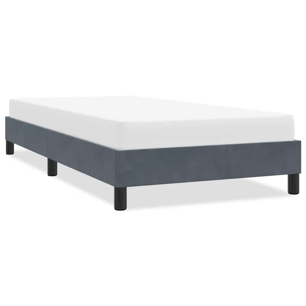vidaXL Рамка за легло без матрак Тъмно сиво 100x220 cm Кадифе