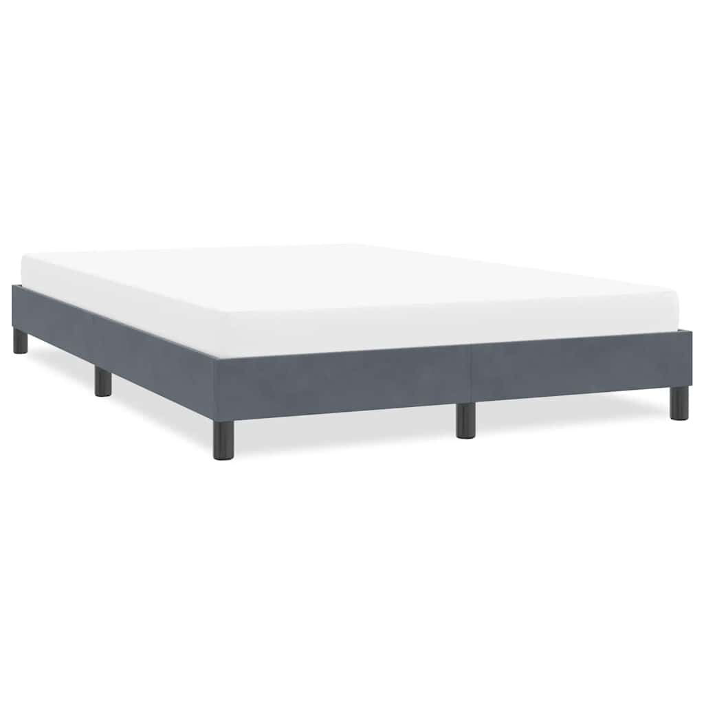 vidaXL Рамка за легло без матрак Тъмно сиво 140x210 cm Кадифе
