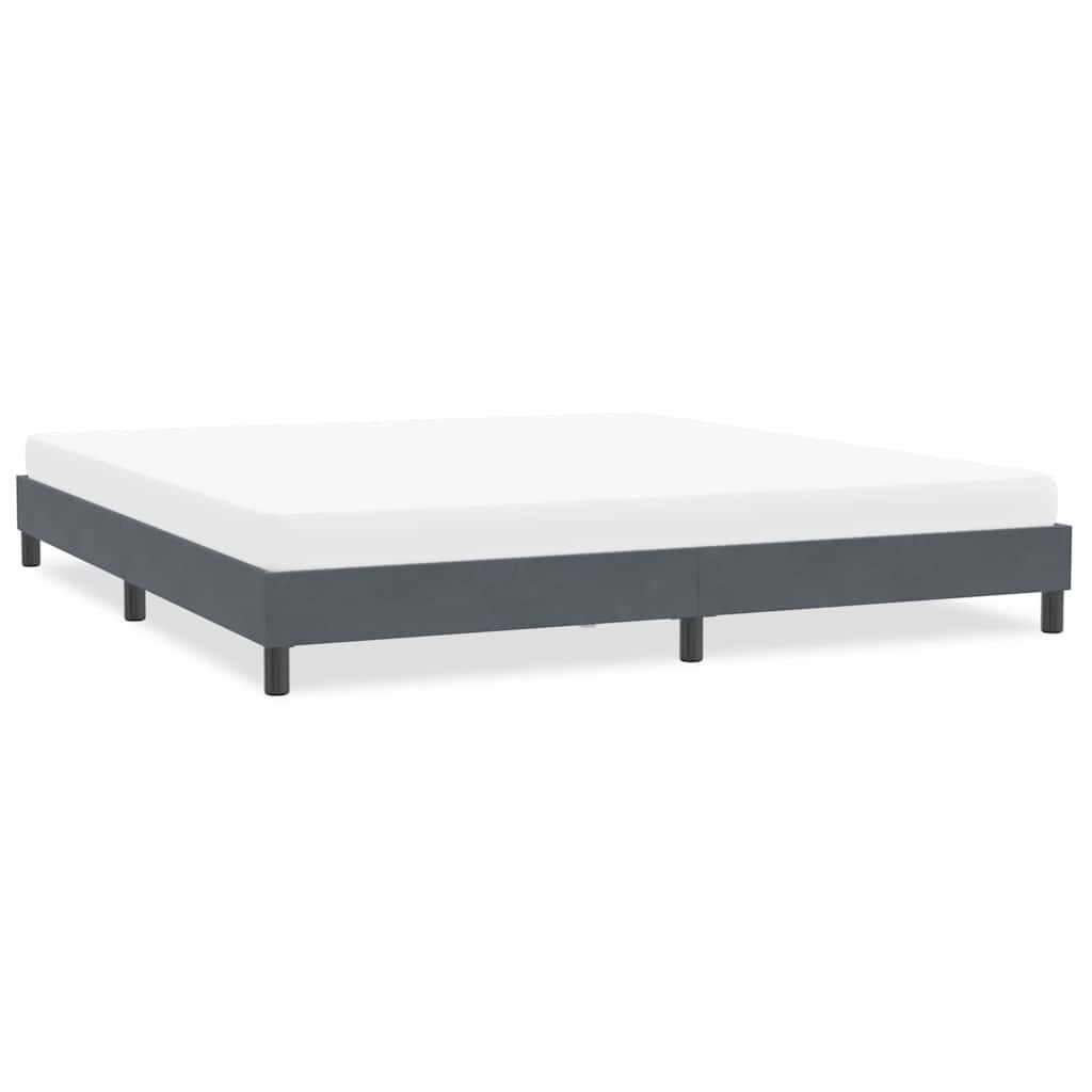 vidaXL Рамка за легло без матрак Тъмно сиво 200x220 cm Кадифе