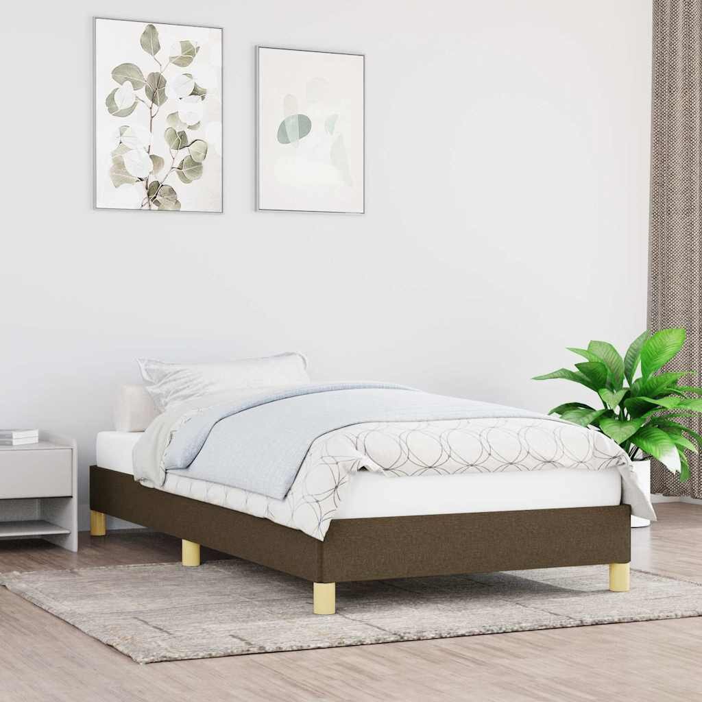 vidaXL Рамка за легло без матрак тъмнокафява 100x200 см плат