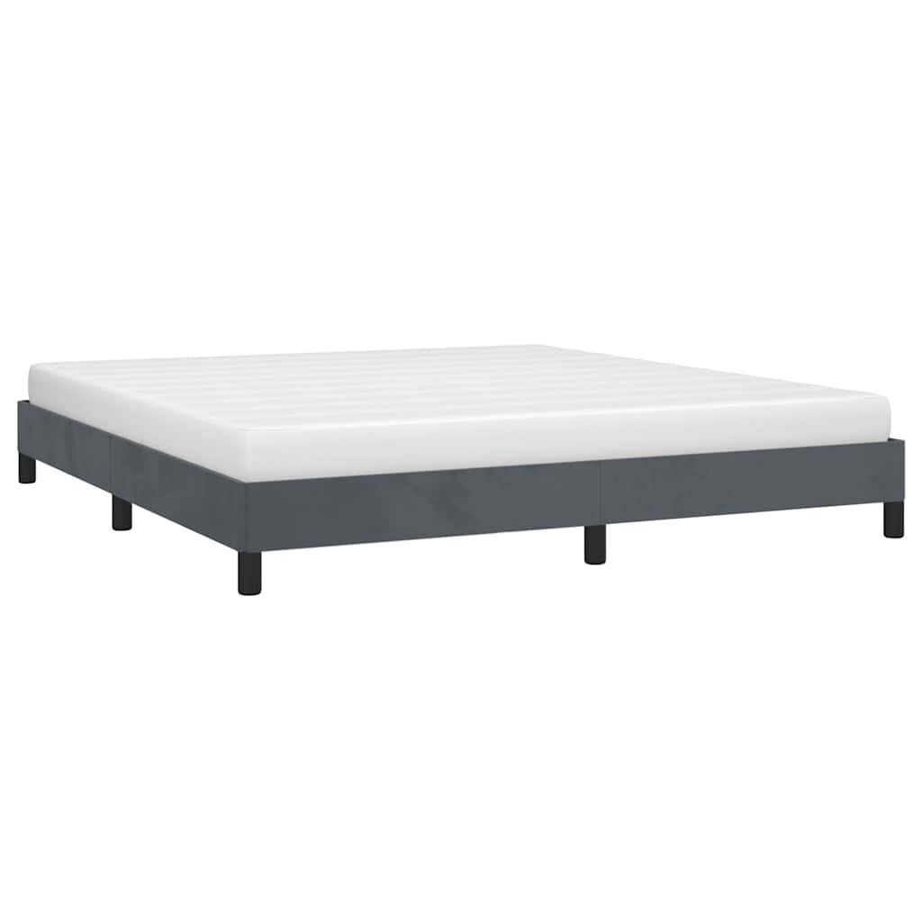 vidaXL Рамка за легло без матрак тъмносива 193x203 см кадифе King Size