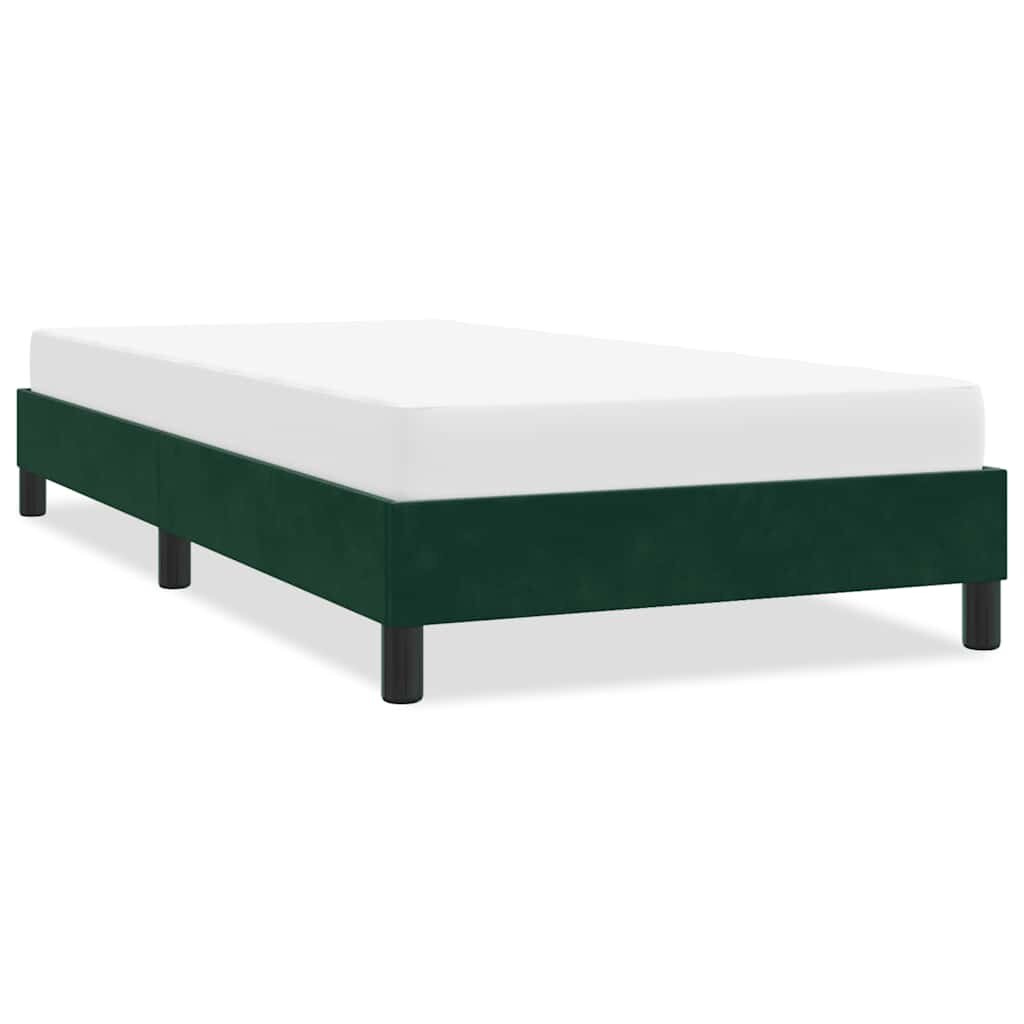 vidaXL Рамка за легло без матрак Тъмнозелено 100x210 cm Кадифе