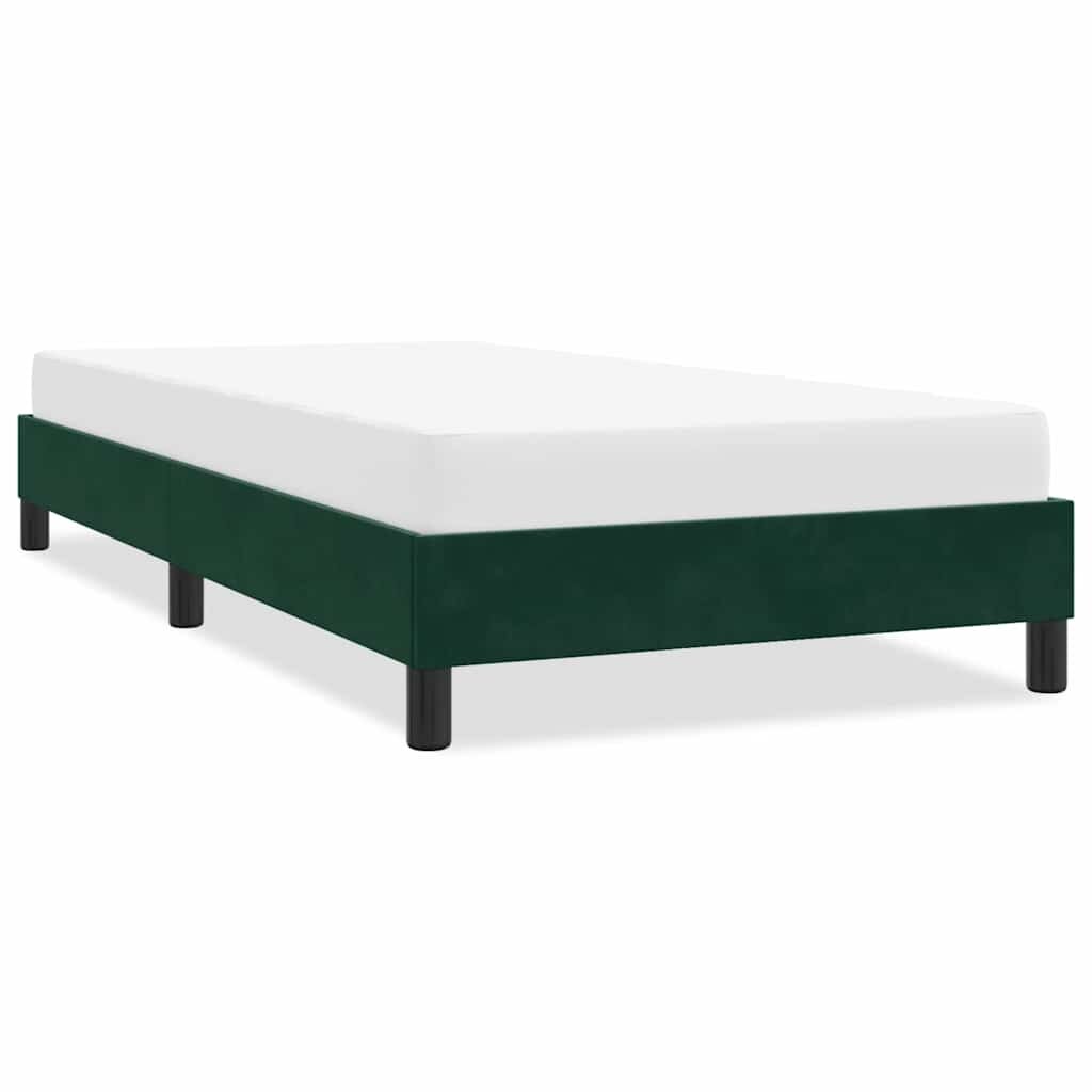 vidaXL Рамка за легло без матрак Тъмнозелено 100x220 cm Кадифе
