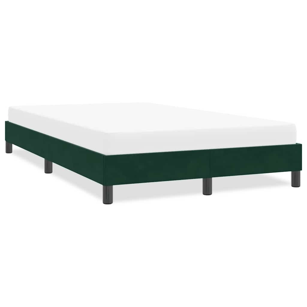 vidaXL Рамка за легло без матрак Тъмнозелено 120x210 cm Кадифе