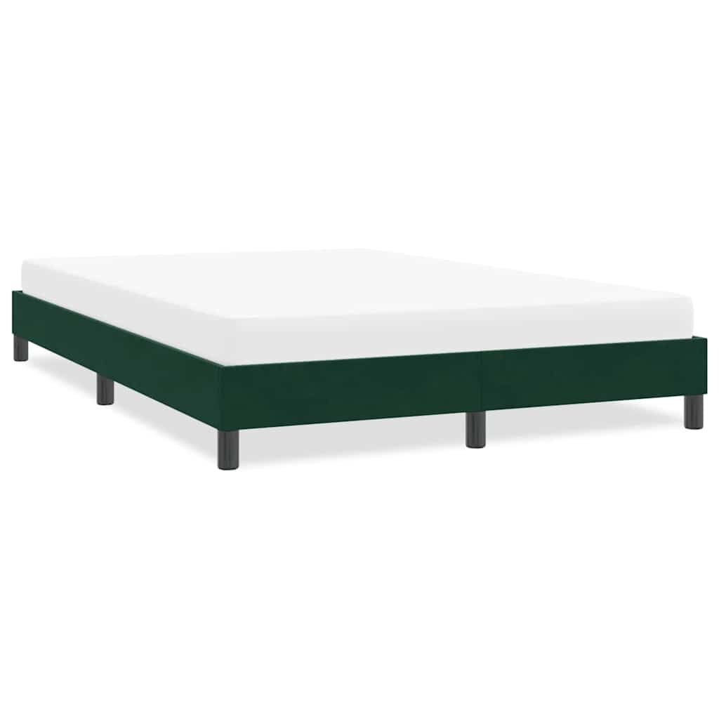 vidaXL Рамка за легло без матрак Тъмнозелено 140x210 cm Кадифе