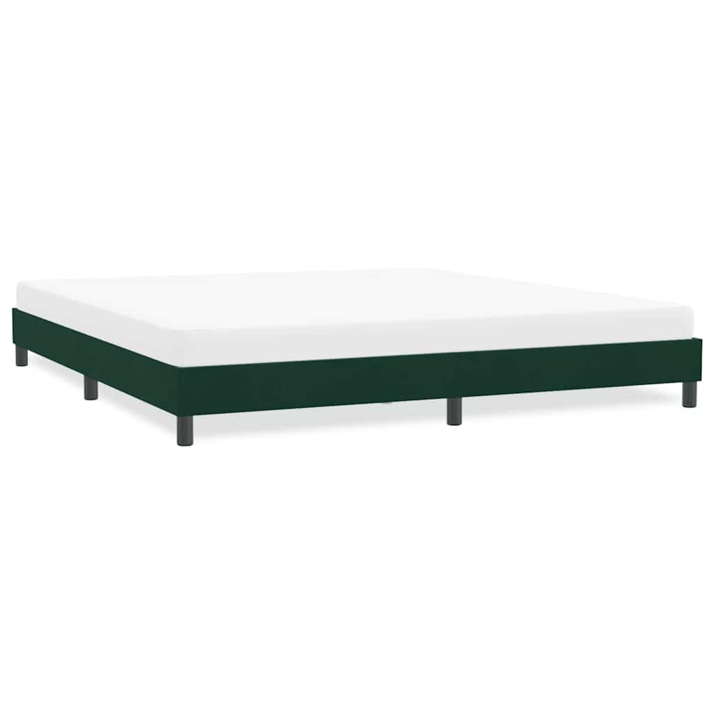 vidaXL Рамка за легло без матрак Тъмнозелено 180x210 cm Кадифе