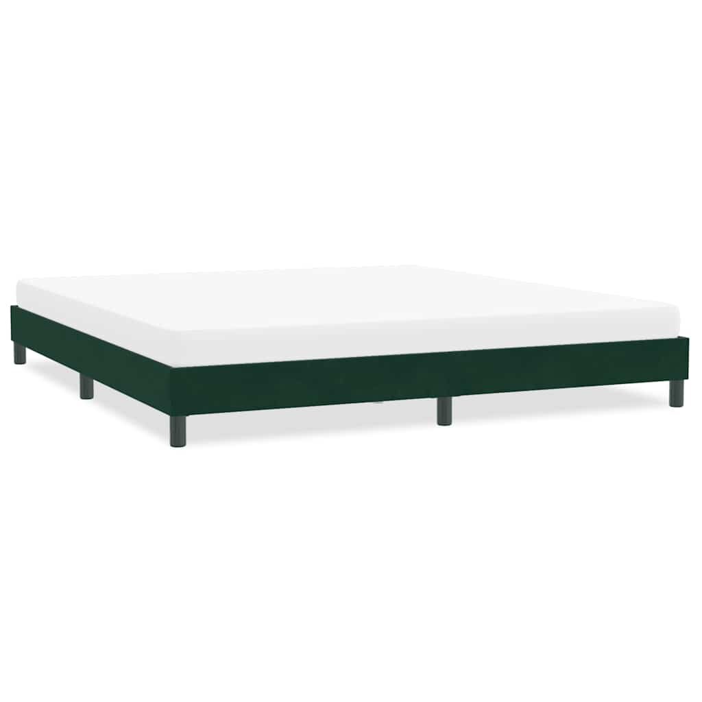 vidaXL Рамка за легло без матрак Тъмнозелено 200x220 cm Кадифе