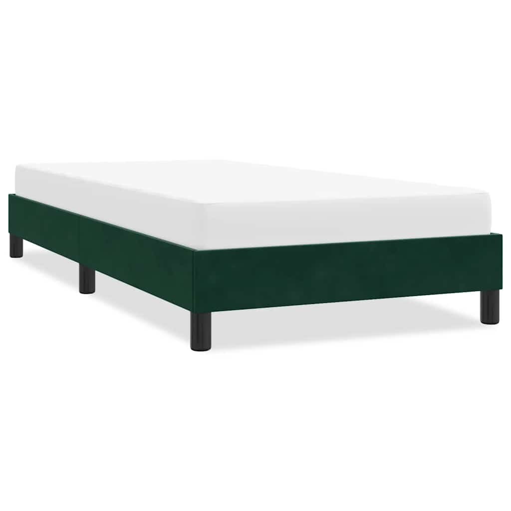 vidaXL Рамка за легло без матрак Тъмнозелено 90x220 cm Кадифе