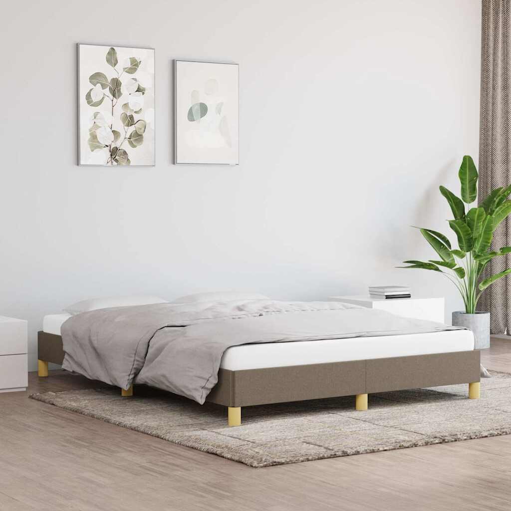 vidaXL Рамка за легло без матрак таупе 140x200 см плат
