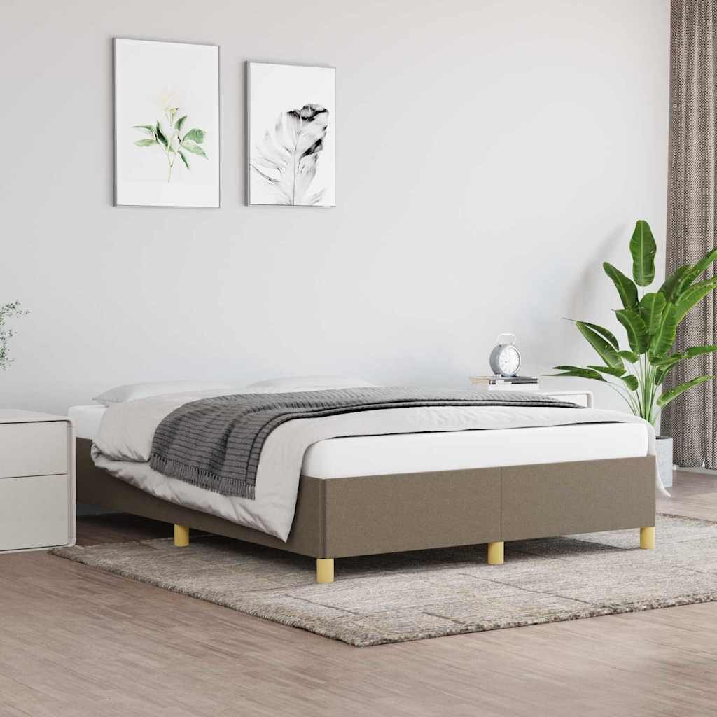 vidaXL Рамка за легло без матрак таупе 140x200 см плат