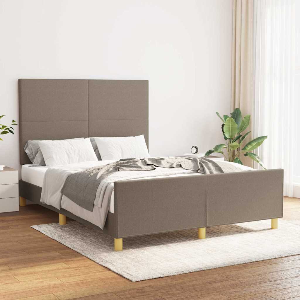 vidaXL Рамка за легло без матрак таупе 140x200 см плат