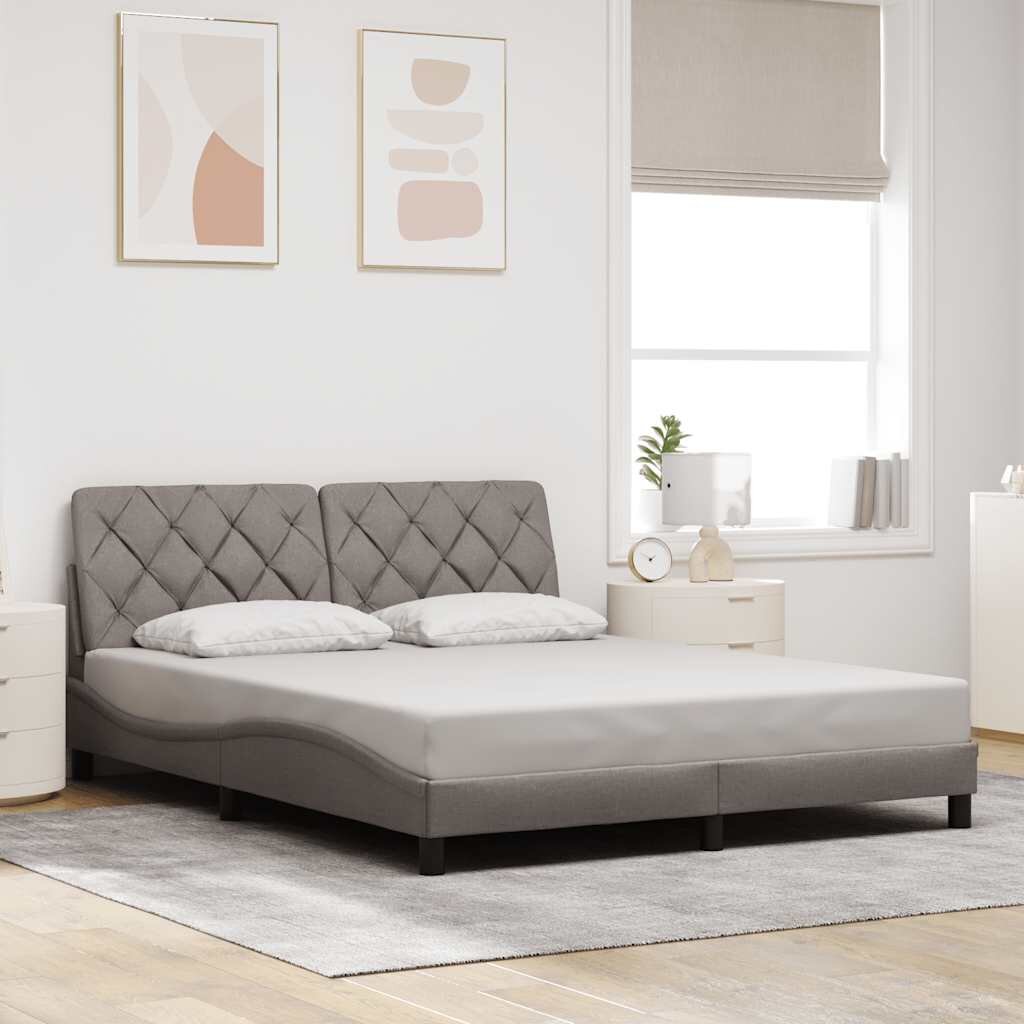 vidaXL Рамка за легло без матрак таупе 160x200 см плат