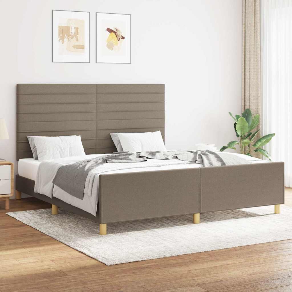 vidaXL Рамка за легло без матрак таупе 160x200 см плат