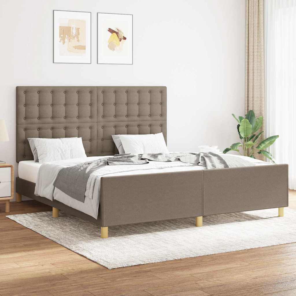 vidaXL Рамка за легло без матрак таупе 160x200 см плат