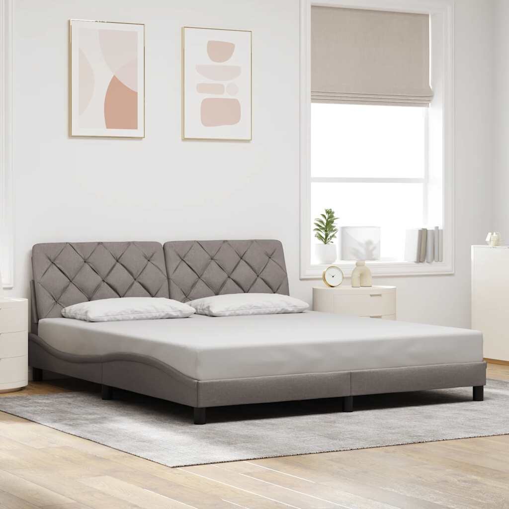 vidaXL Рамка за легло без матрак таупе 180x200 см плат