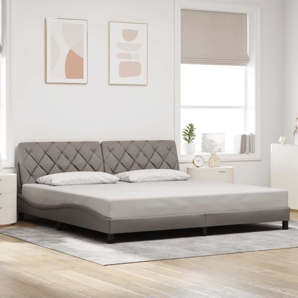 vidaXL Рамка за легло без матрак таупе 200x200 см плат