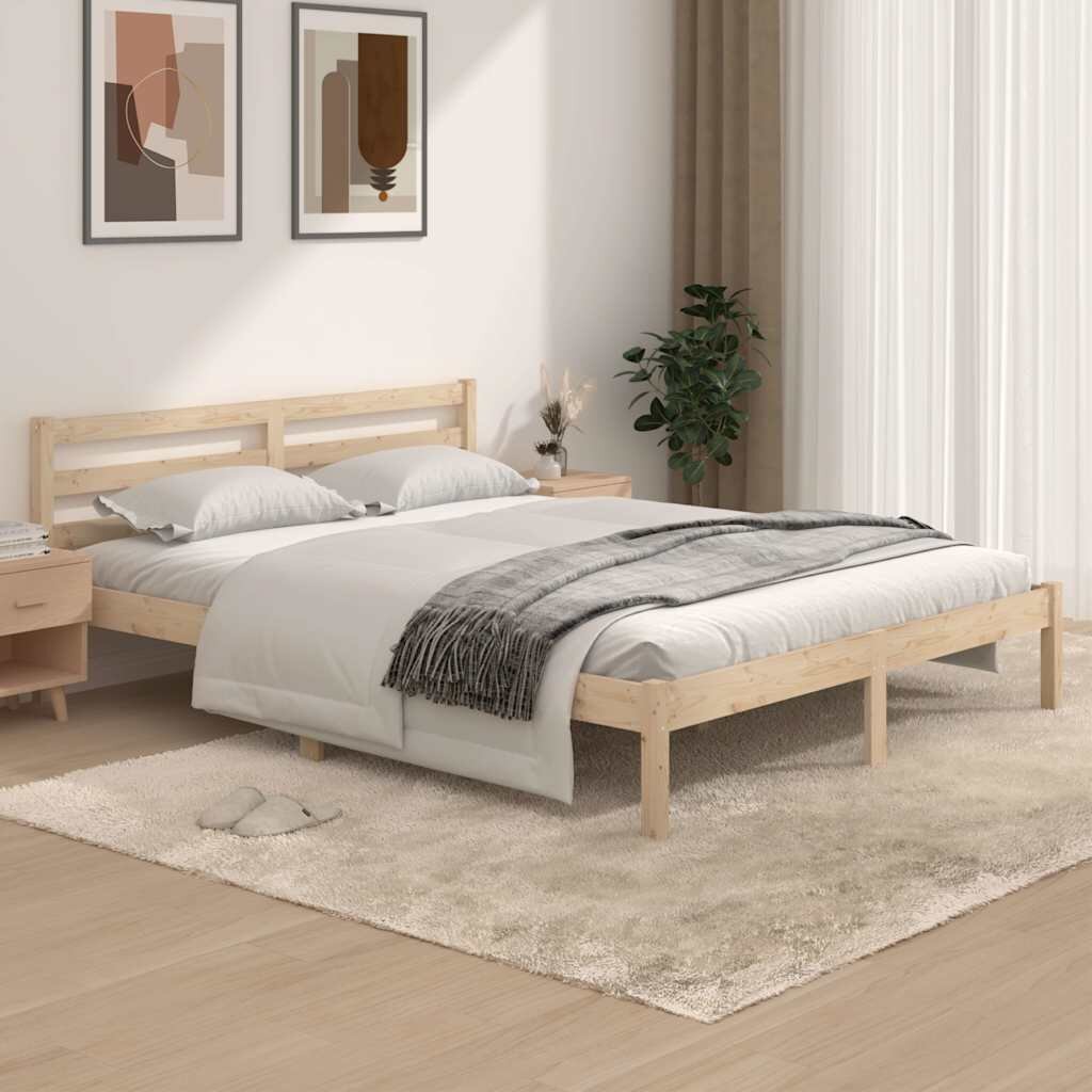 vidaXL Рамка за легло бор масив 150x200 см King Size