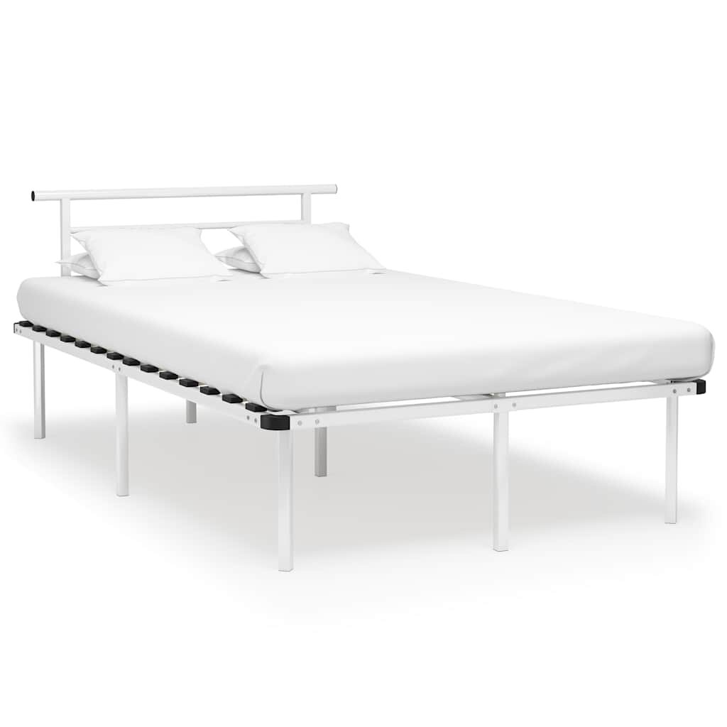 vidaXL Рамка за легло бяла метал 120x200 cм
