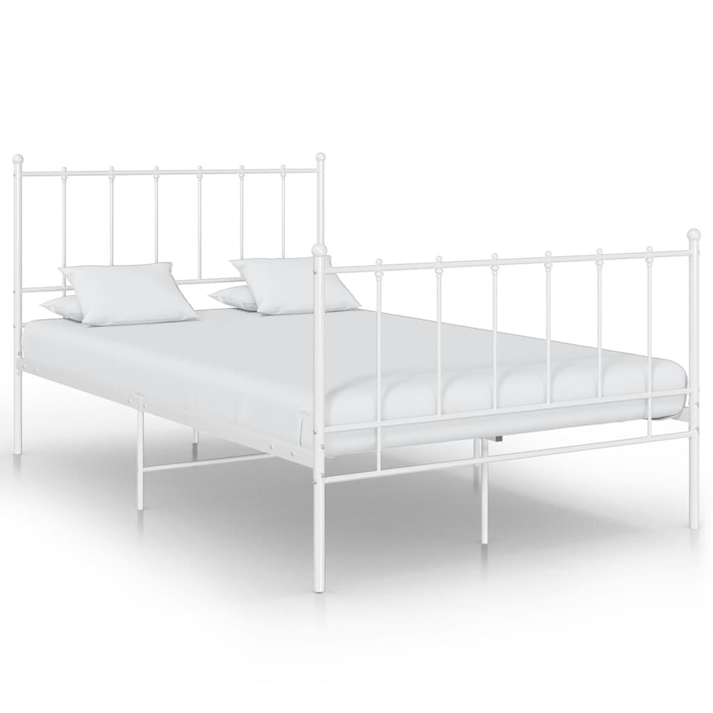 vidaXL Рамка за легло бяла метал 120x200 cм