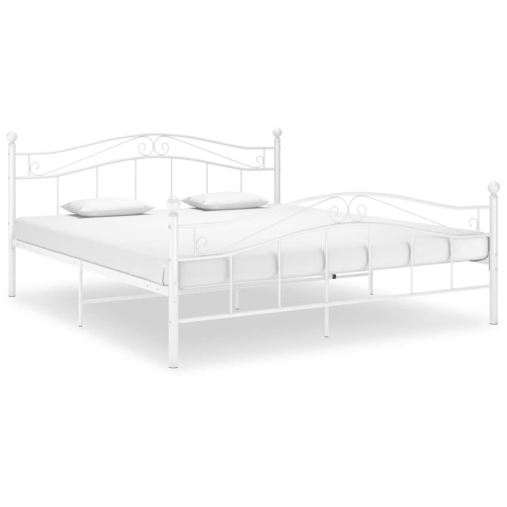 vidaXL Рамка за легло бяла метал 160x200 см