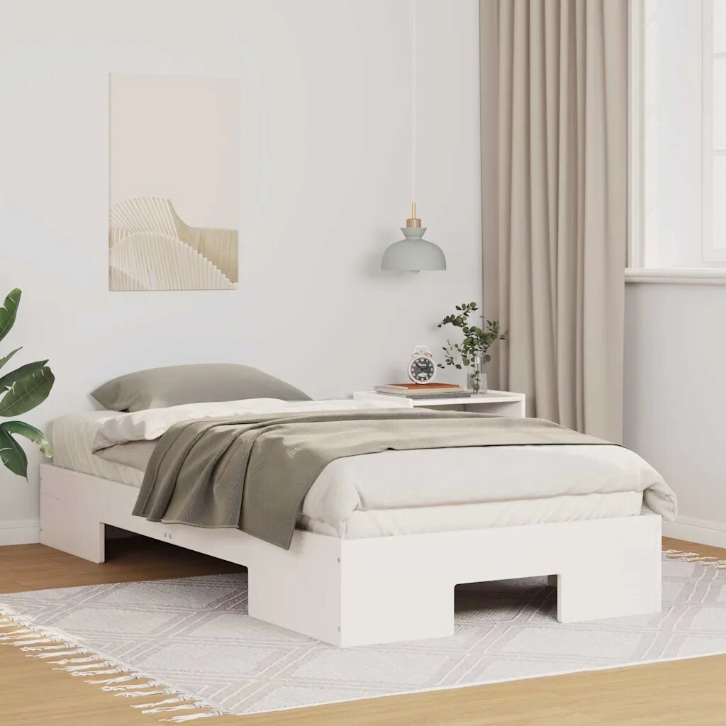 vidaXL Рамка за легло Бяло 75 x 190 cm