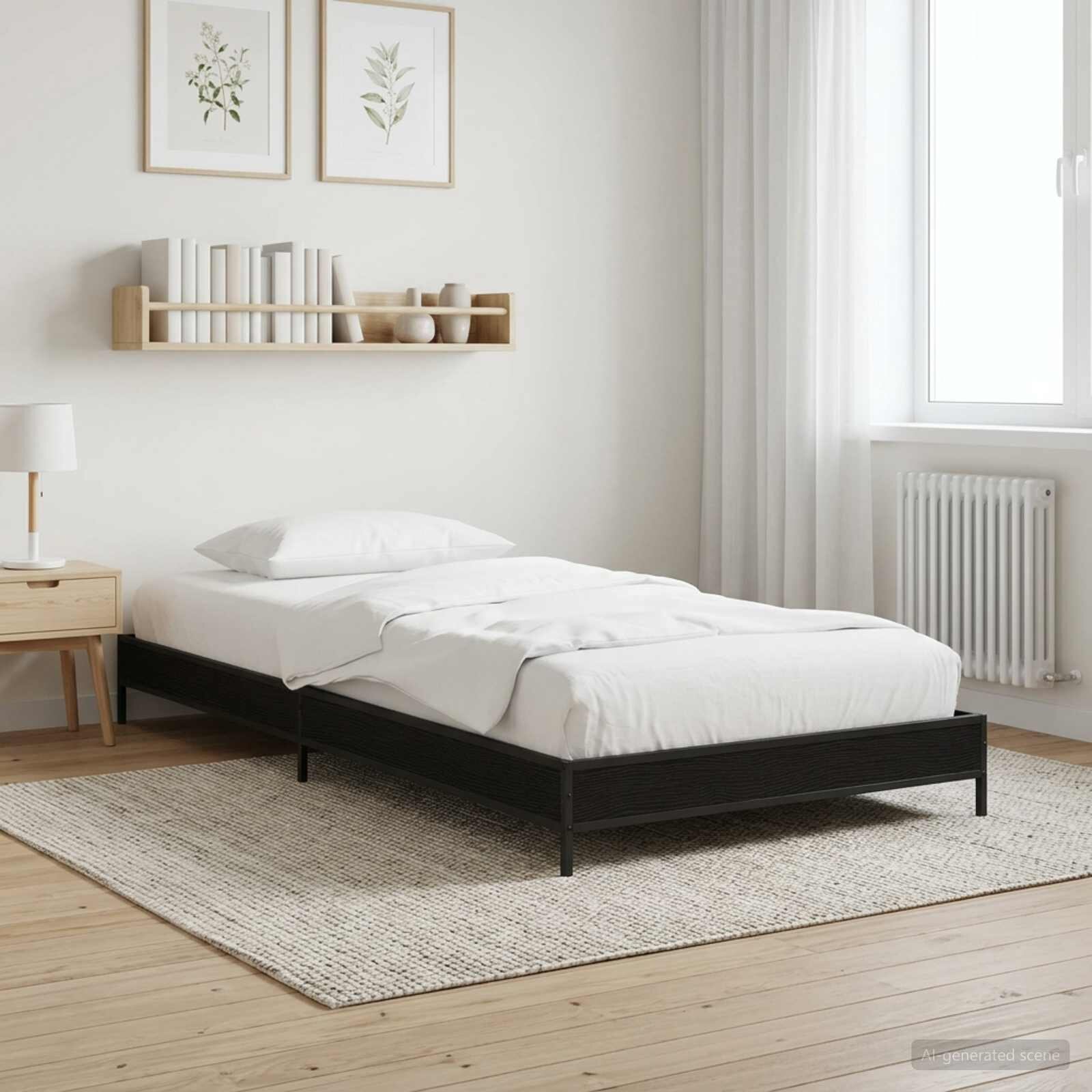 vidaXL Рамка за легло Черен дъб 80 x 200 cm Инженерна дървесина