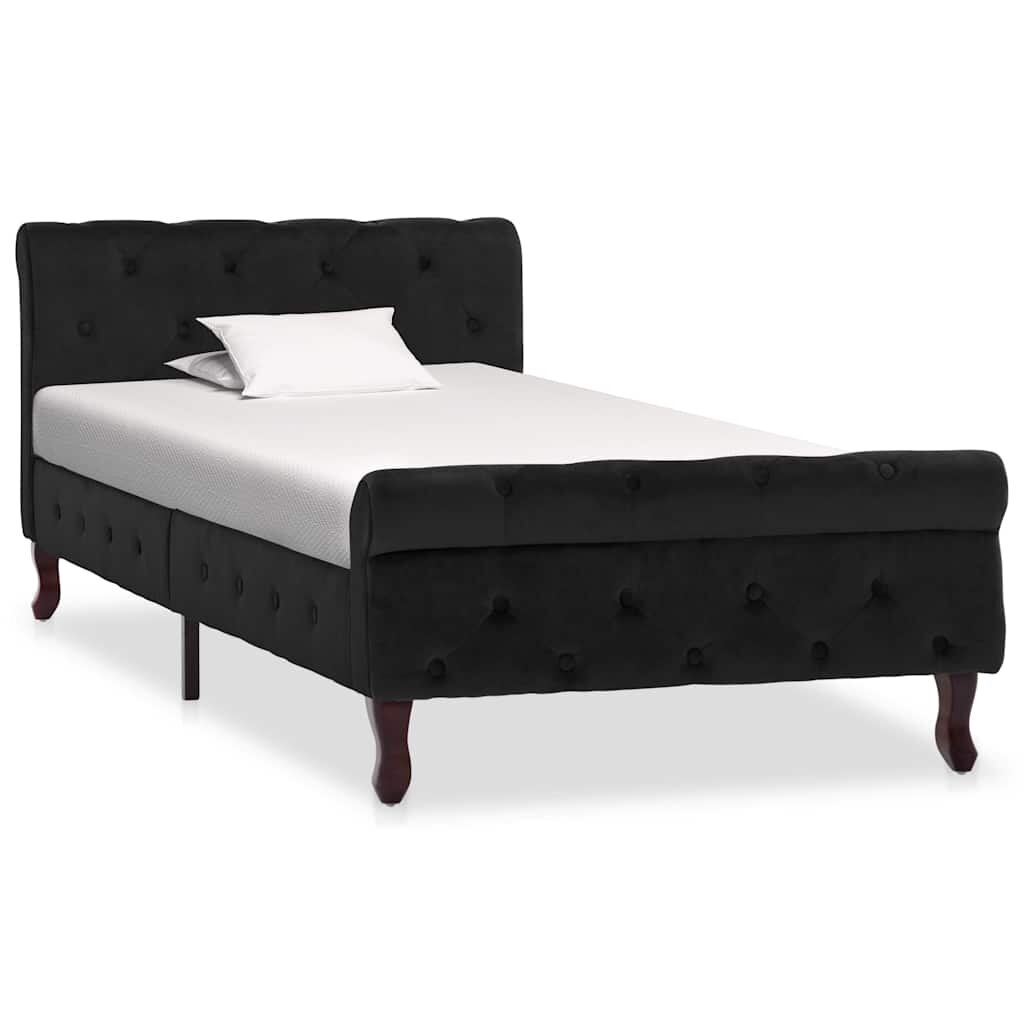 vidaXL Рамка за легло черна кадифе 90x200 см