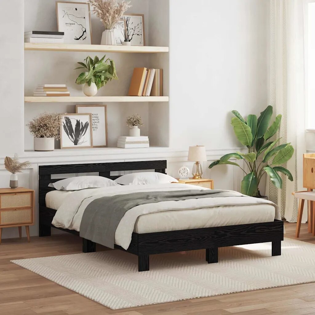 vidaXL Рамка за легло Черния дъб 150 x 200 cm Инженерна дървесина