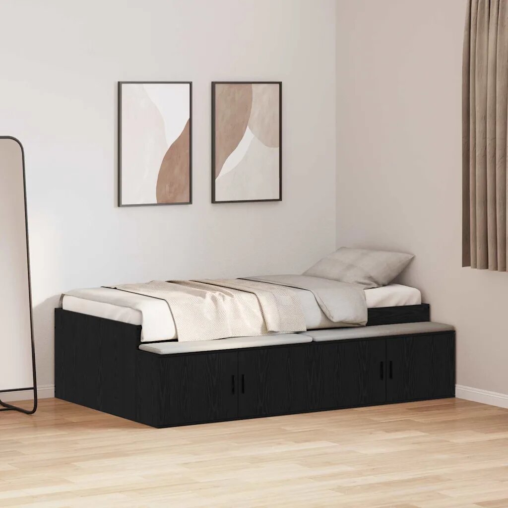 vidaXL Рамка за легло Черния дъб 90 x 190 cm Инженерна дървесина