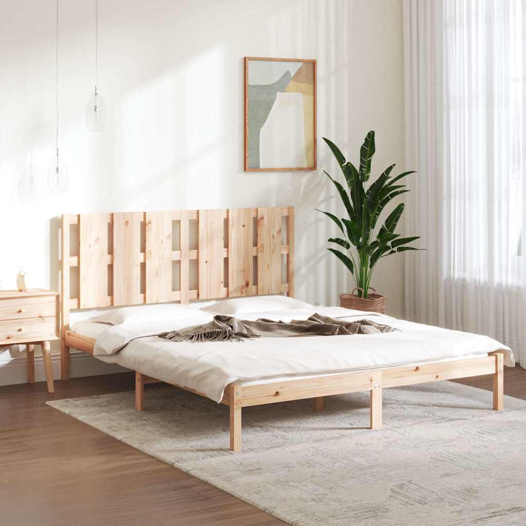 vidaXL Рамка за легло дърво масив 150x200 cм King Size