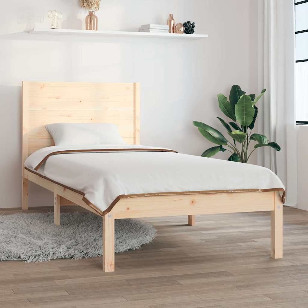 vidaXL Рамка за легло дърво масив 90x190 см Single