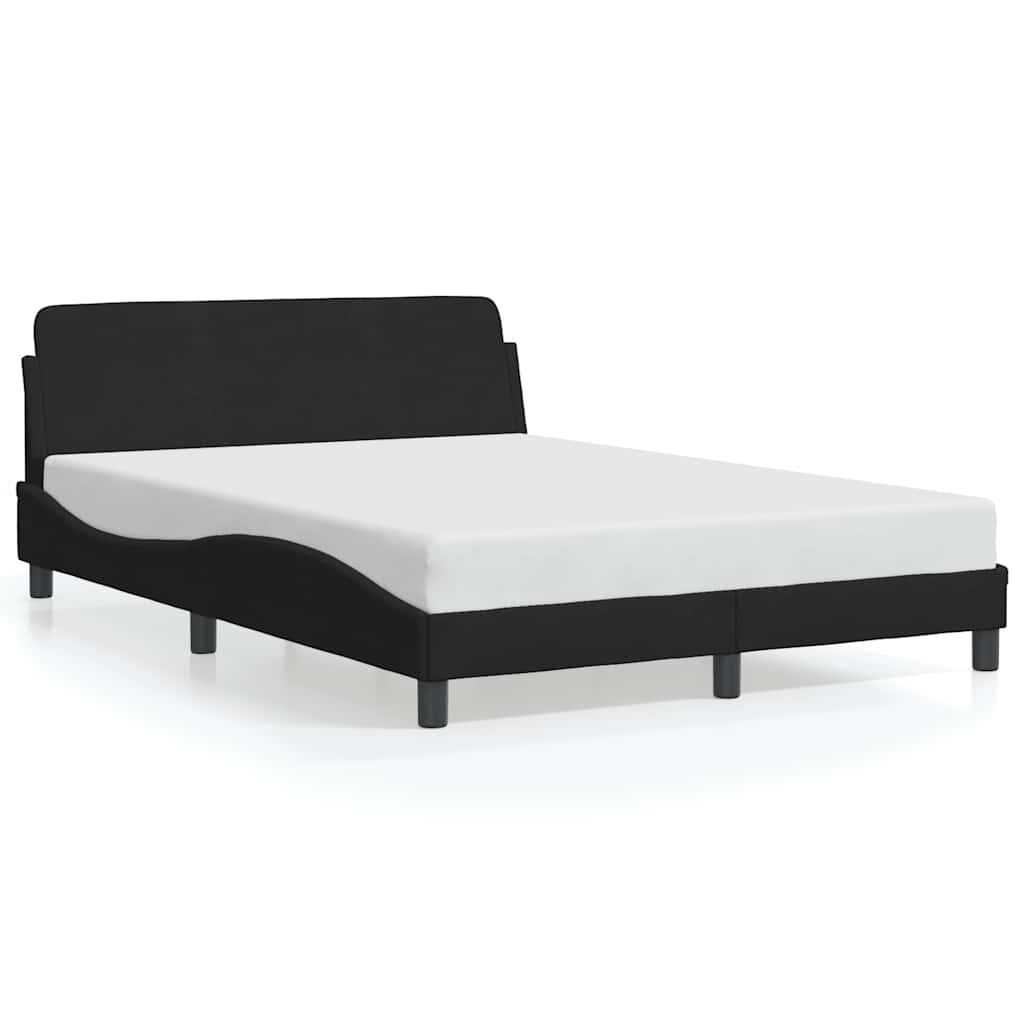 vidaXL Рамка за легло Dover черна 135x190 см кадифе