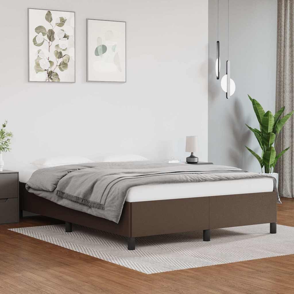 vidaXL Рамка за легло кафява 140x190 см изкуствена кожа