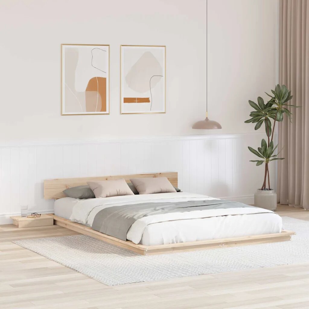 vidaXL Рамка за легло Кафяво 150 x 200 cm Дърво
