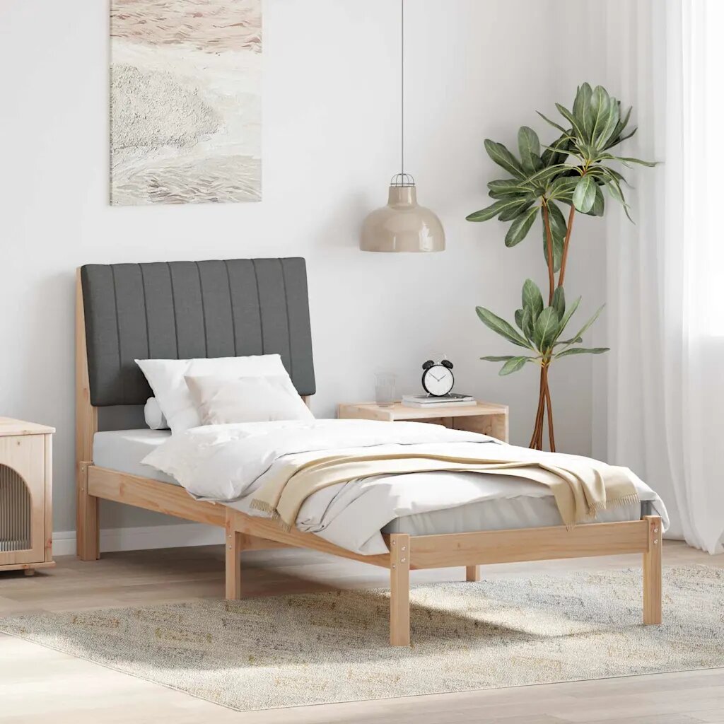 vidaXL Рамка за легло Кафяво 75 x 190 cm Солидно борово дърво