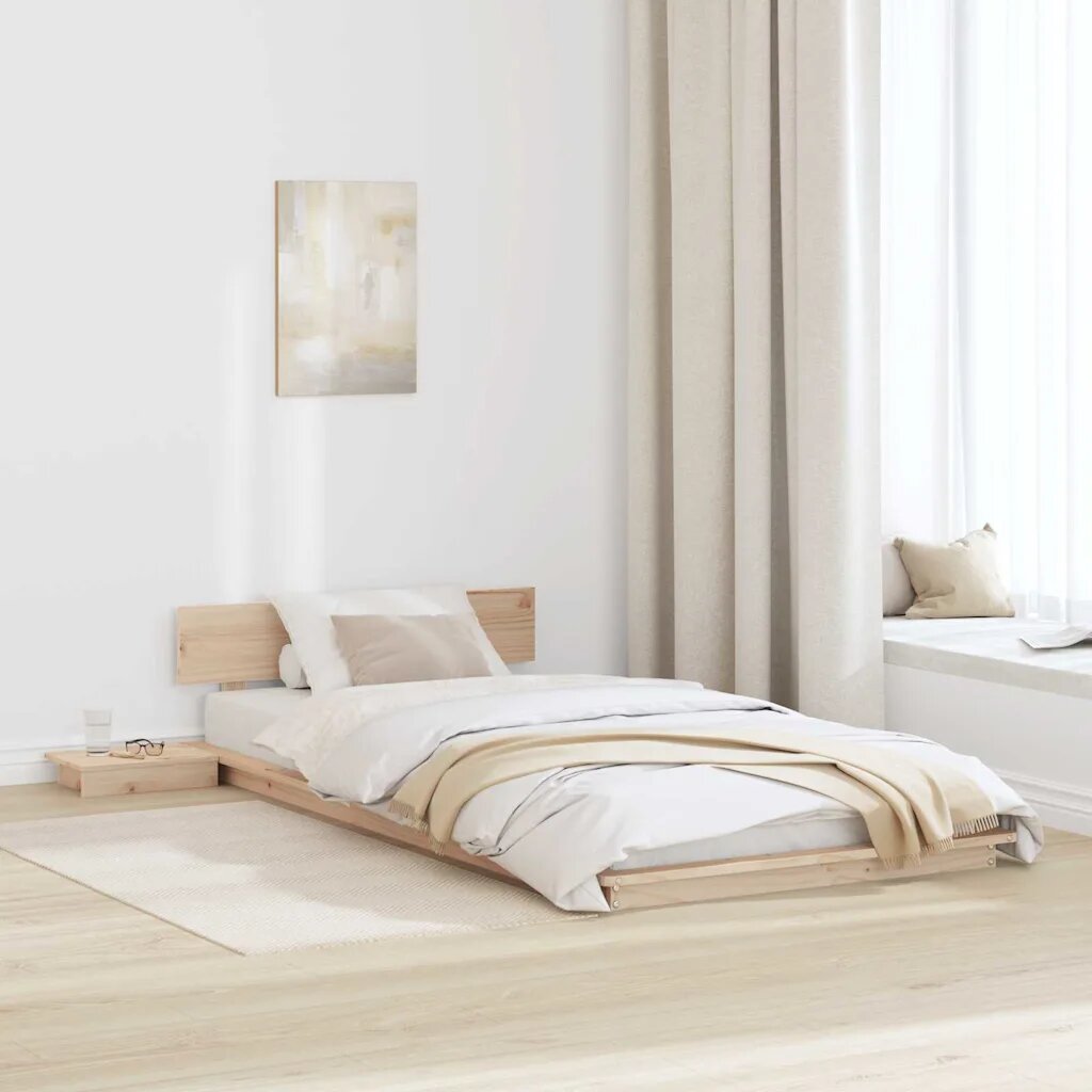 vidaXL Рамка за легло Кафяво 90 x 190 cm Дърво