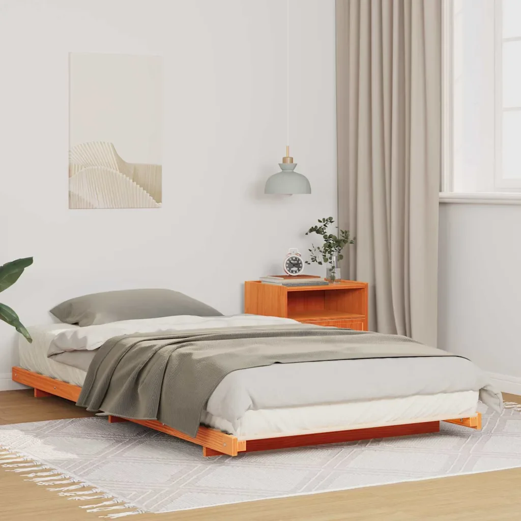 vidaXL Рамка за легло Кафяво с восъчно покритие 80 x 220 cm