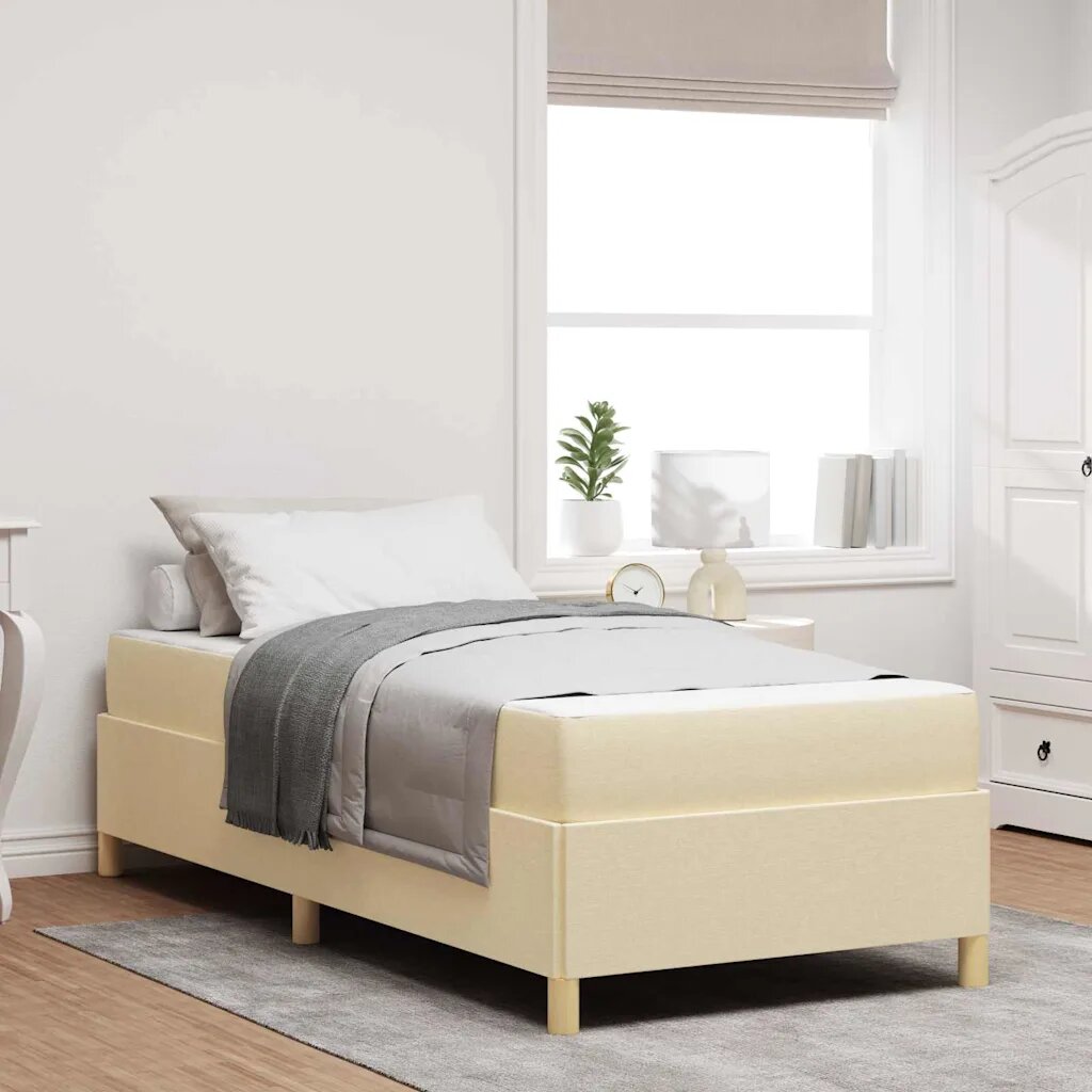 vidaXL Рамка за легло Крем 90 x 200 cm текстил