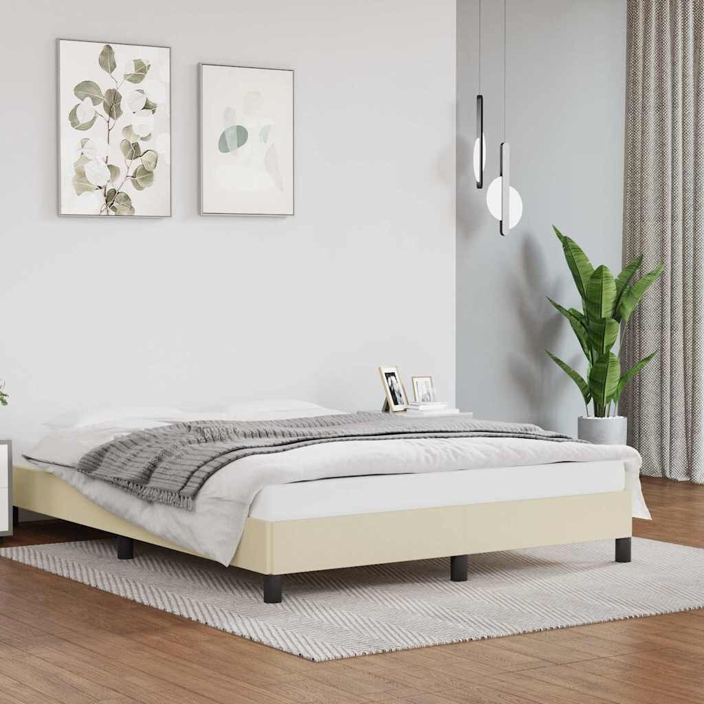 vidaXL Рамка за легло кремава140x200 см изкуствена кожа